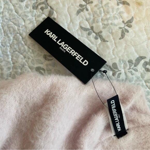 Karl Lagerfeld Blush Pink Scarf with Embellishments - Picture 5 of 11